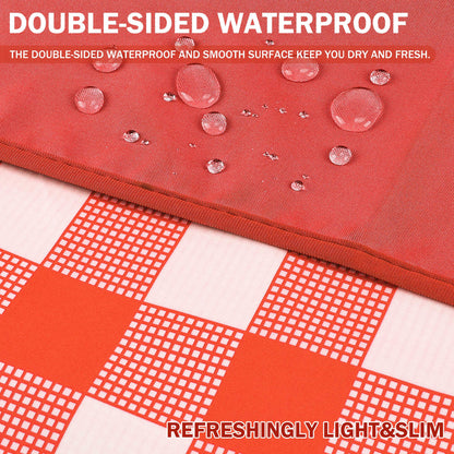 Summer Warp Knit Fabric Waterproof Beach Blanket, 60”x 80”