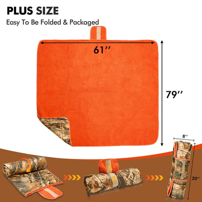 Camping Waterproof Stadium Blanket with Sherpa Lining 60''×80''