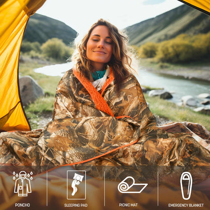 Waterproof Stadium Blanket with Sherpa Lining for Stadium 51''×59''