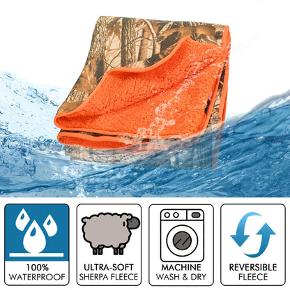 Camping Waterproof Stadium Blanket with Sherpa Lining 60''×80''