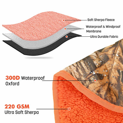 Camping Waterproof Stadium Blanket with Sherpa Lining 60''×80''
