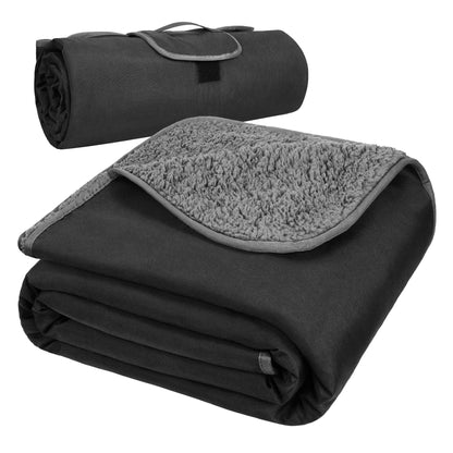 Camping Waterproof Stadium Blanket with Sherpa Lining 60''×80''