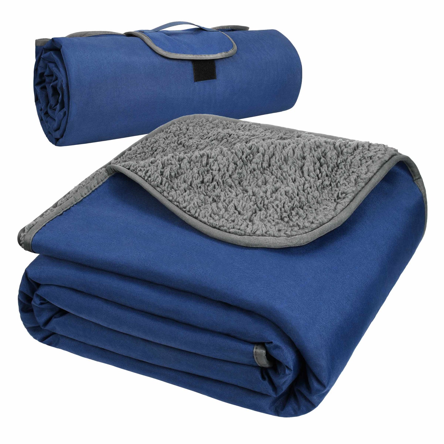 Camping Waterproof Stadium Blanket with Sherpa Lining 60''×80''