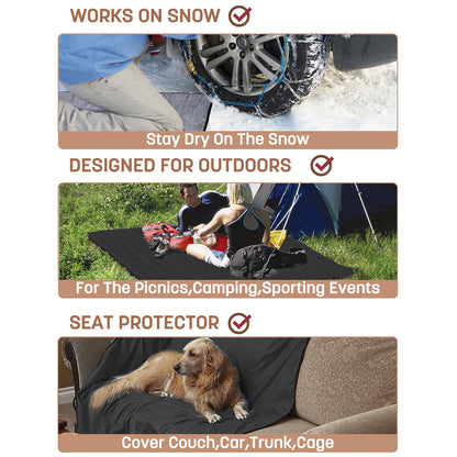 Waterproof Stadium Blanket with Sherpa Lining for Stadium 51''×59''