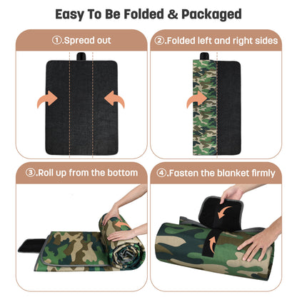Waterproof Stadium Blanket with Sherpa Lining for Stadium 51''×59''