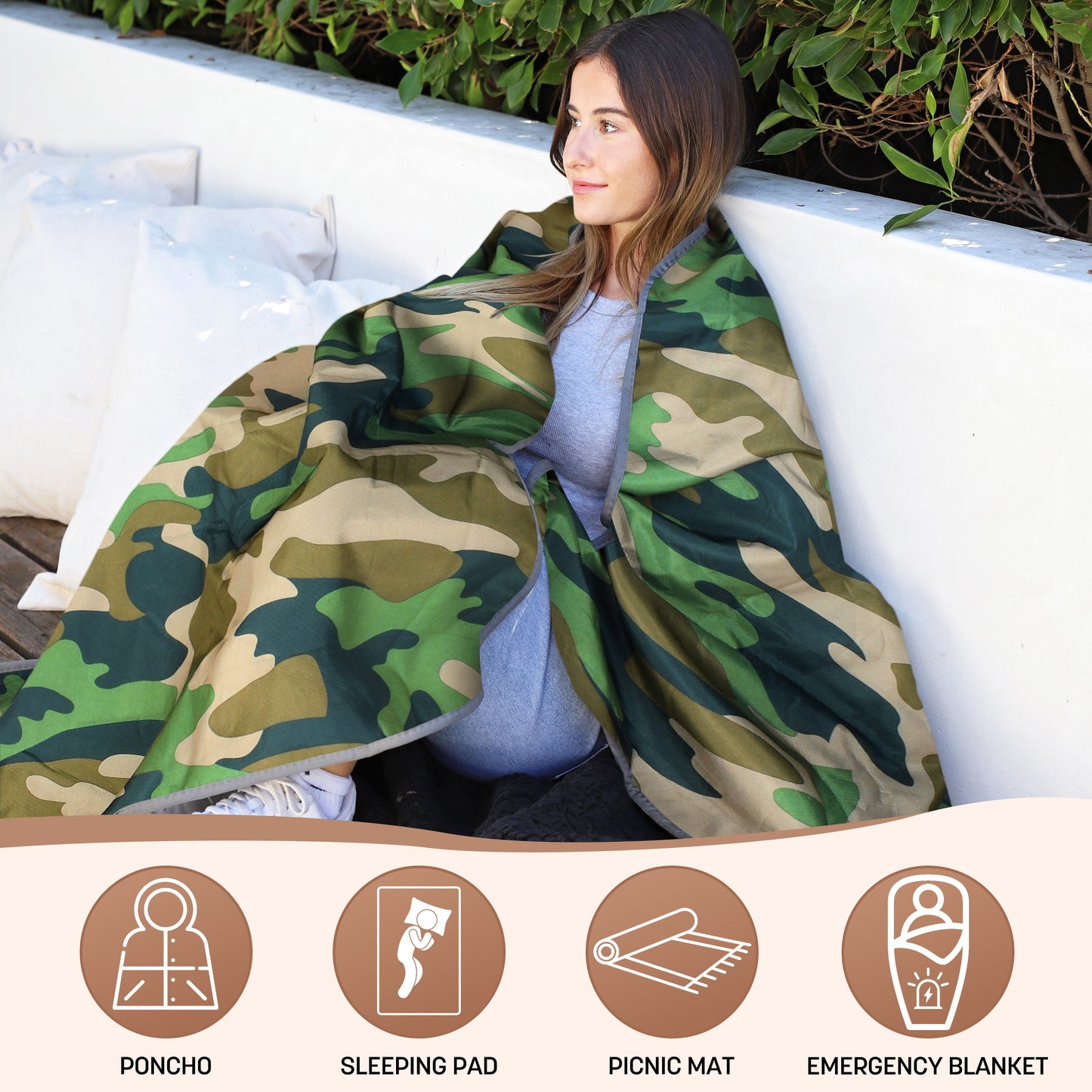 Waterproof Stadium Blanket with Sherpa Lining for Stadium 51''×59''