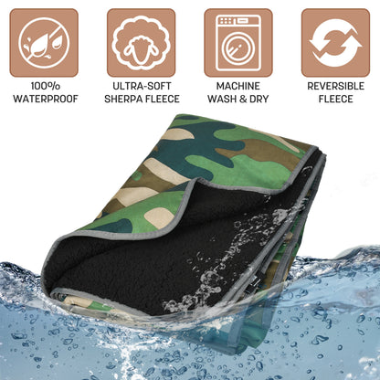 Waterproof Stadium Blanket with Sherpa Lining for Stadium 51''×59''