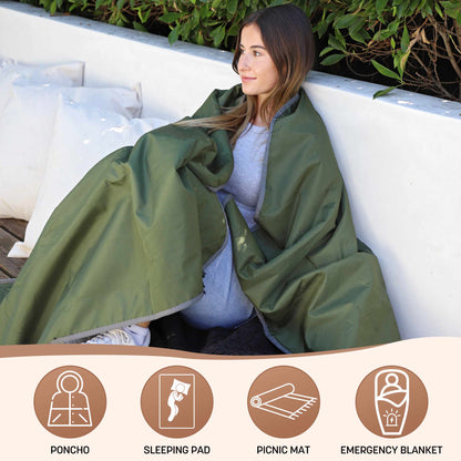 Waterproof Stadium Blanket with Sherpa Lining for Stadium 51''×59''