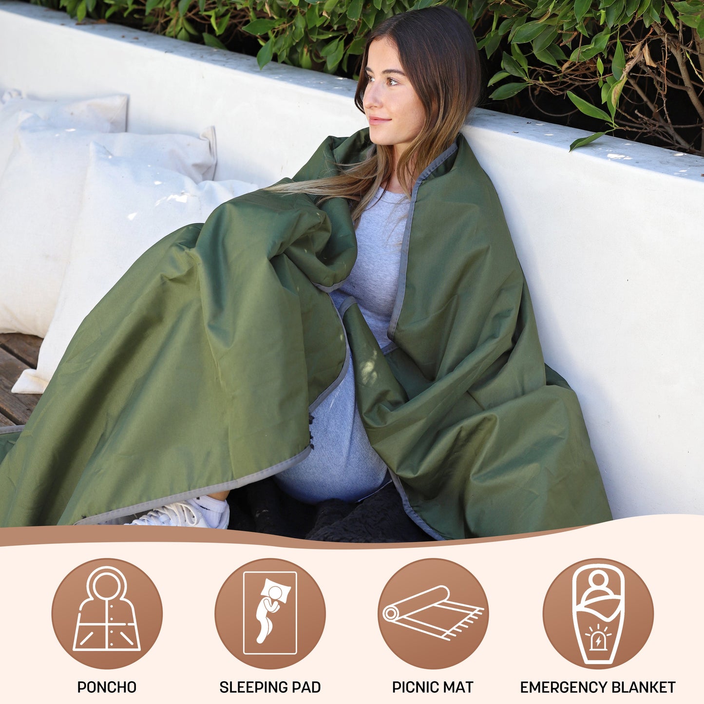 Sherpa Lined Outdoor Stadium Waterproof Blanket for Winter 66''*90''
