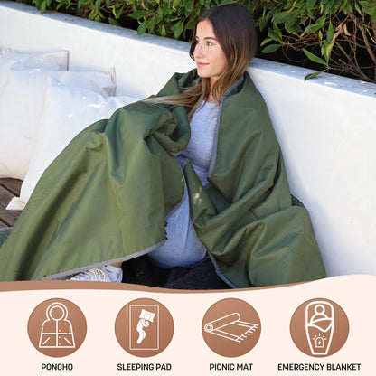Sherpa Lined Outdoor Stadium Waterproof Blanket for Winter 66''*90''