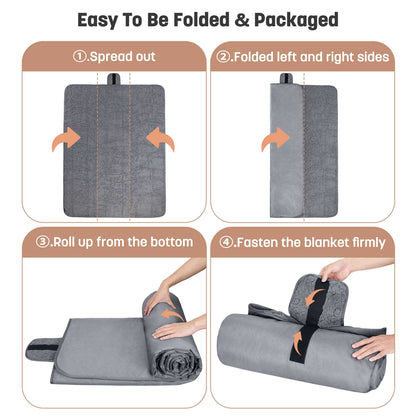 Waterproof Stadium Blanket with Sherpa Lining for Stadium 51''×59''