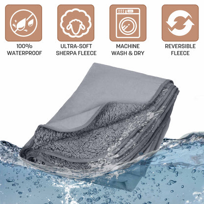 Waterproof Stadium Blanket with Sherpa Lining for Stadium 51''×59''