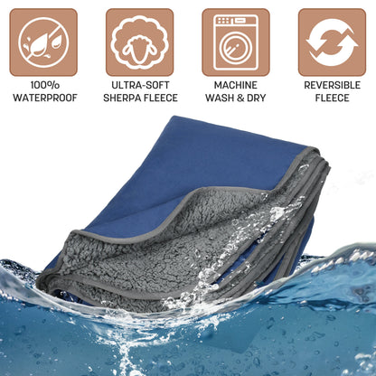 Sherpa Lined Outdoor Stadium Waterproof Blanket for Winter 66''*90''