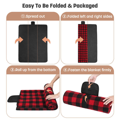 Waterproof Stadium Blanket with Sherpa Lining for Stadium 51''×59''