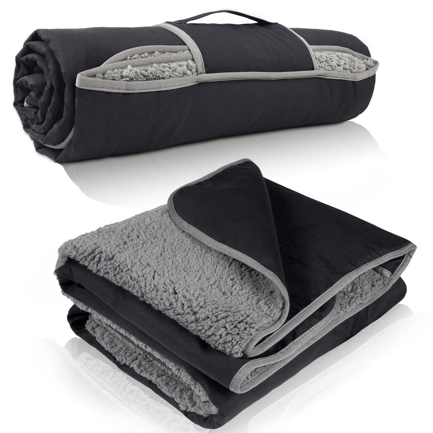 Sherpa Lined Outdoor Stadium Waterproof Blanket for Winter 66''*90''