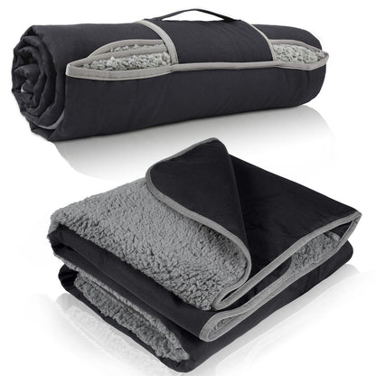Sherpa Lined Outdoor Stadium Waterproof Blanket for Winter 66''*90''