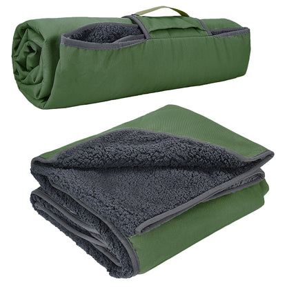 Sherpa Lined Outdoor Stadium Waterproof Blanket for Winter 66''*90''