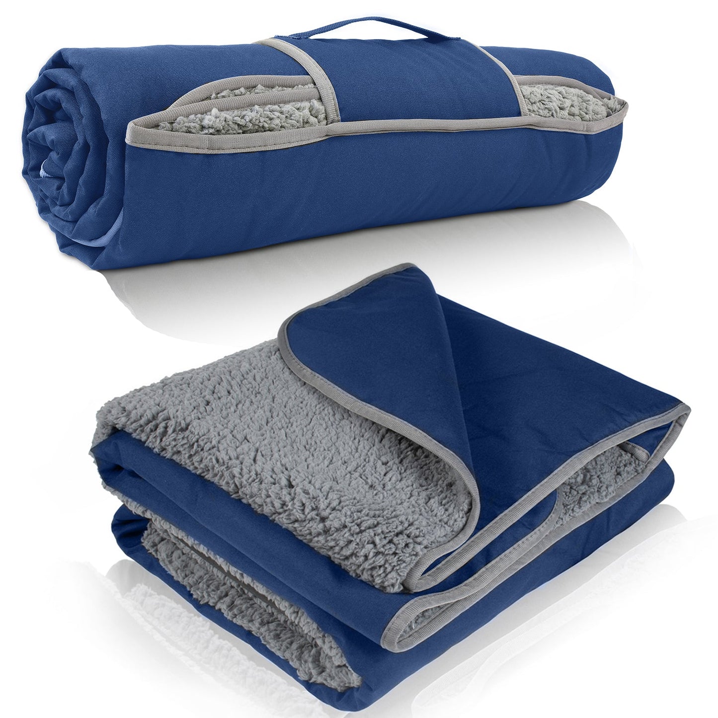 Sherpa Lined Outdoor Stadium Waterproof Blanket for Winter 66''*90''