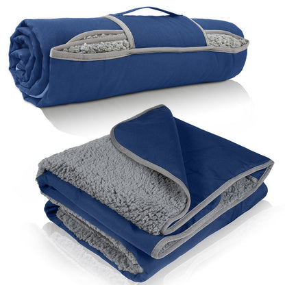 Sherpa Lined Outdoor Stadium Waterproof Blanket for Winter 66''*90''