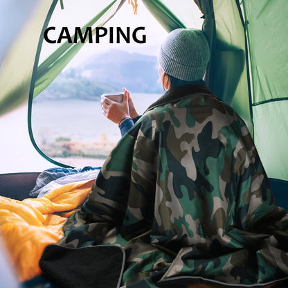 Outdoors Waterproof Throw Blanket for Camping, 60”x 80”