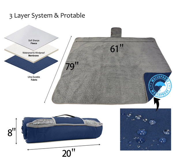 Tirrinia Large Couple Blanket Waterproof 59''*79''