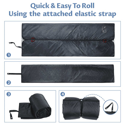 Waterproof Oxford & Plush Outdoor Down Blanket with Sherpa Lining, 60'' x 80''