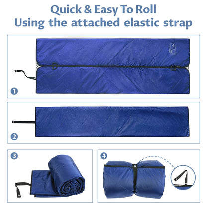 Waterproof Oxford & Plush Outdoor Down Blanket with Sherpa Lining, 60'' x 80''