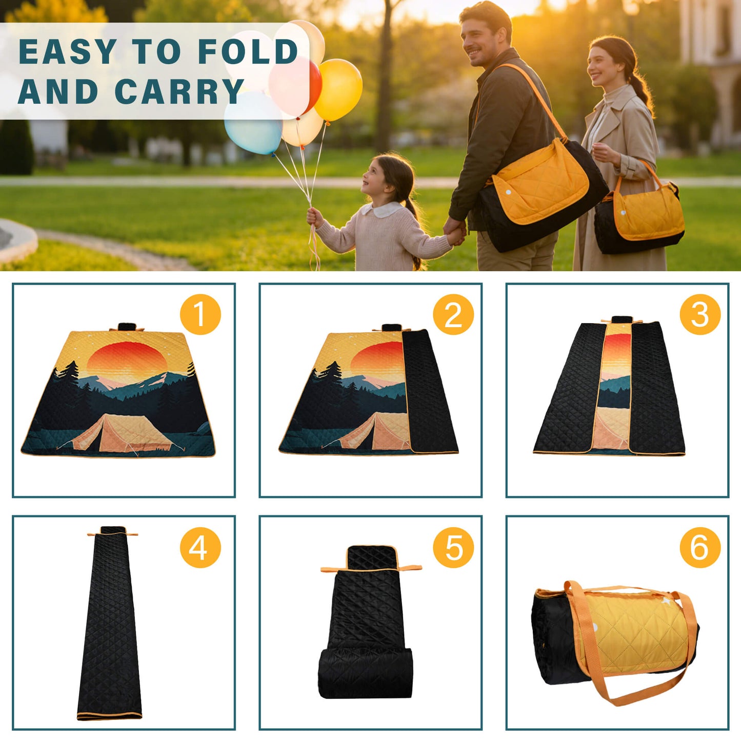 Tirrinia Waterproof Beach Blanket – Sandproof Outdoor Picnic & Camping Mat (70" × 80")