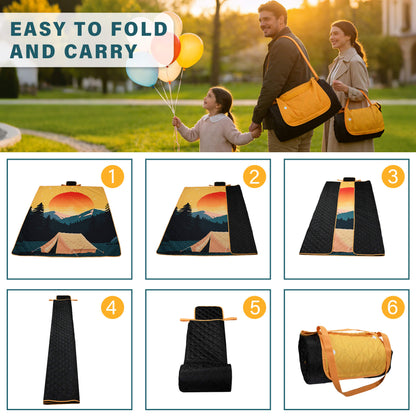 Tirrinia Waterproof Beach Blanket – Sandproof Outdoor Picnic & Camping Mat (70" × 80")