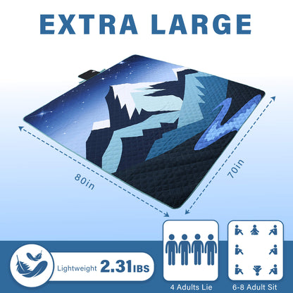 Tirrinia Waterproof Beach Blanket – Sandproof Outdoor Picnic & Camping Mat (70" × 80")