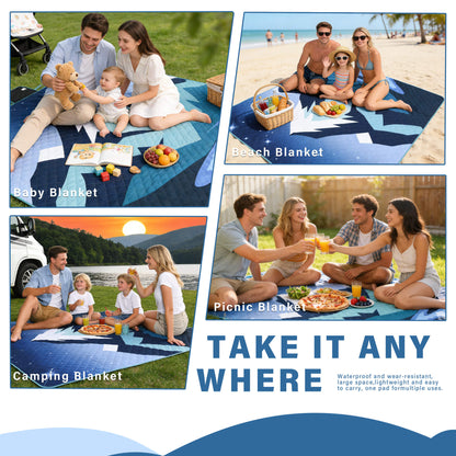 Tirrinia Waterproof Beach Blanket – Sandproof Outdoor Picnic & Camping Mat (70" × 80")