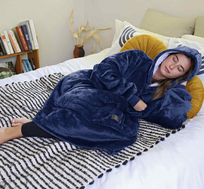 Dark Color Sherpa Oversized Hoodie Blanket