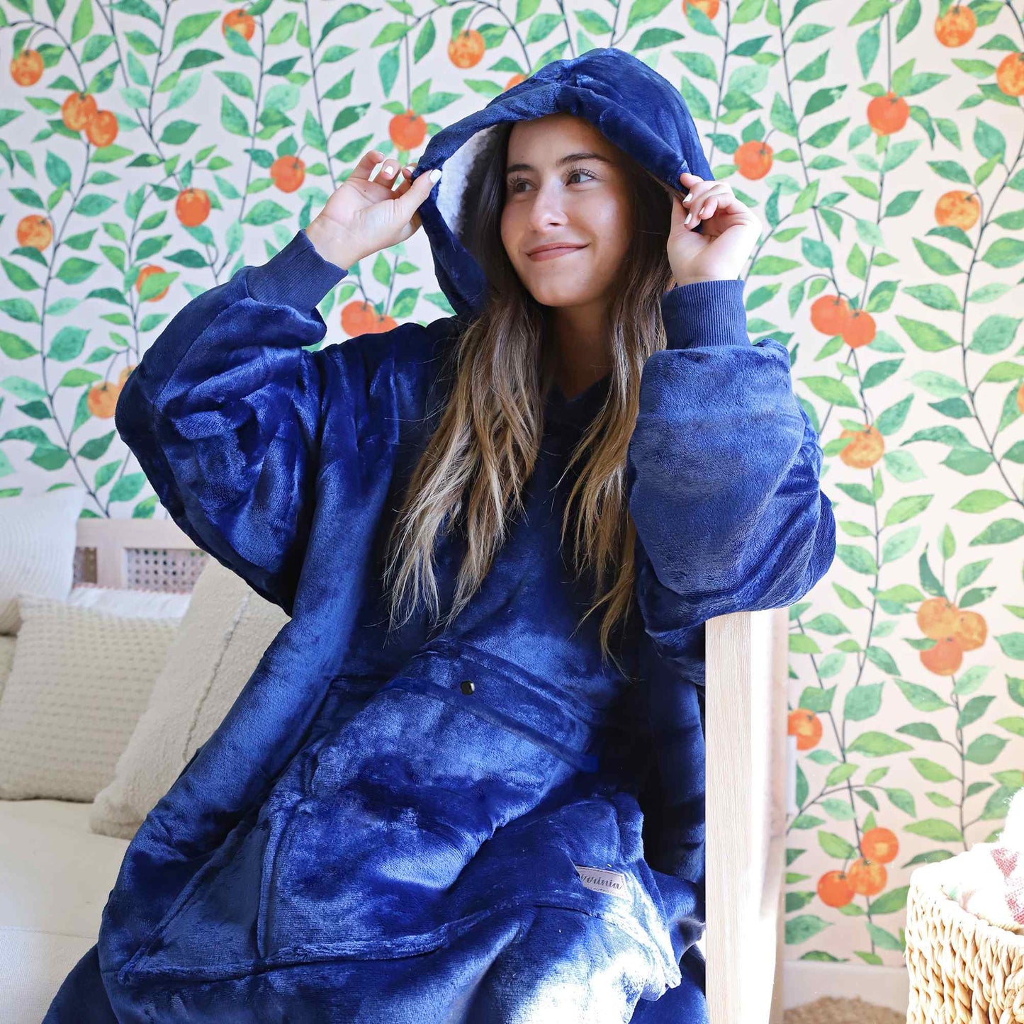 Dark Color Sherpa Oversized Hoodie Blanket