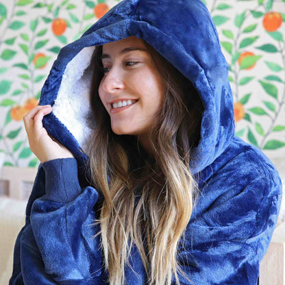 Dark Color Sherpa Oversized Hoodie Blanket