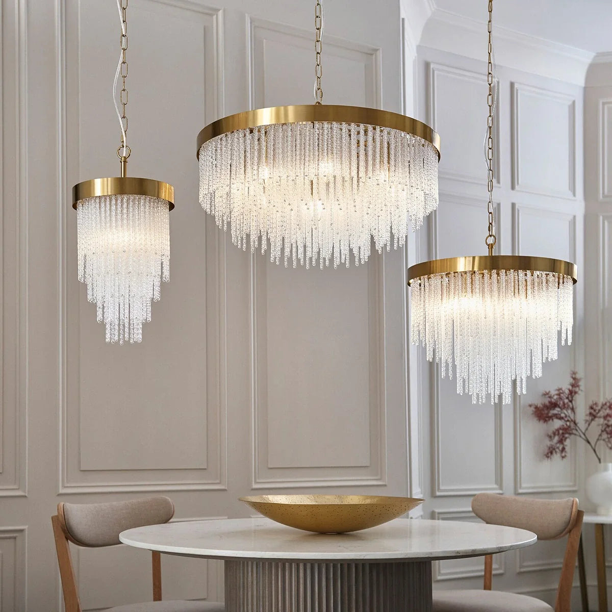 Anistoria Grand 9 Pendant Light - Brushed Aged Brass