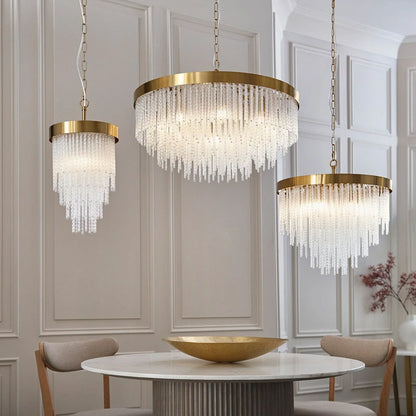 Anistoria Grand 9 Pendant Light - Brushed Aged Brass