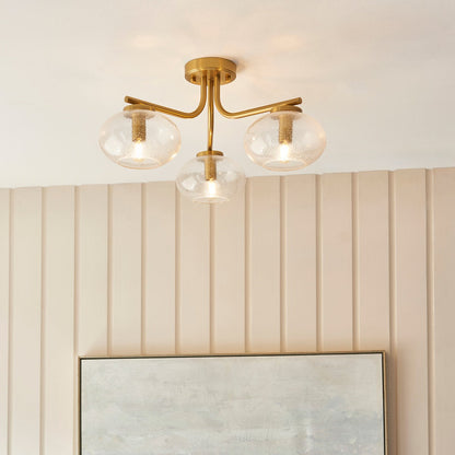 Jacob 3 Ceiling Light - Warm Brass