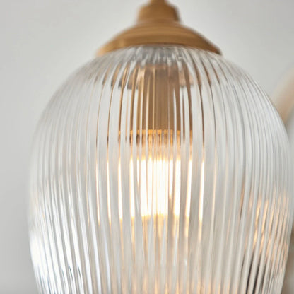 Ashcroft Ribbed Ceiling 3 Light - Brushed Aged Brass