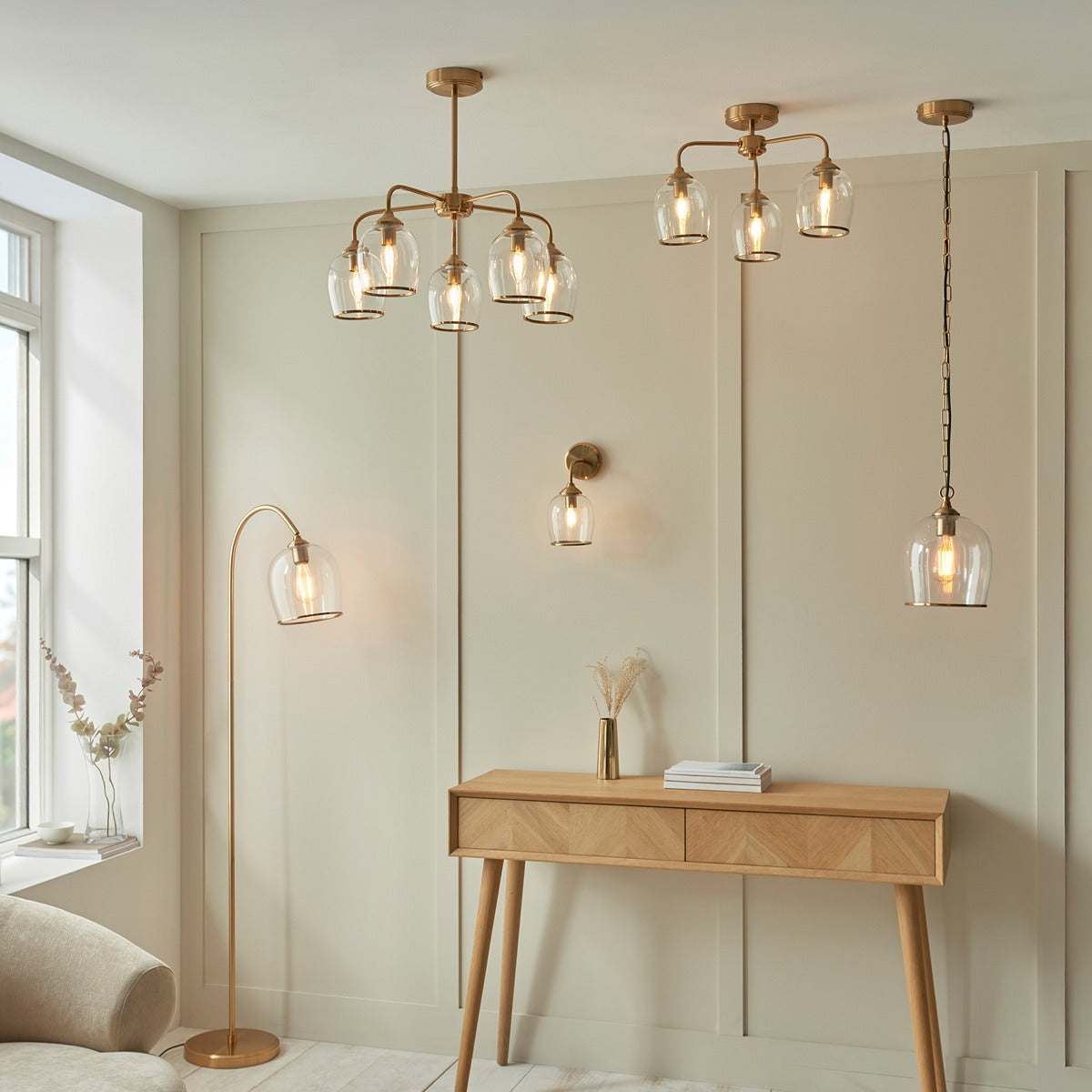 Ashcroft Floor Lamp - Brushed Aged Brass