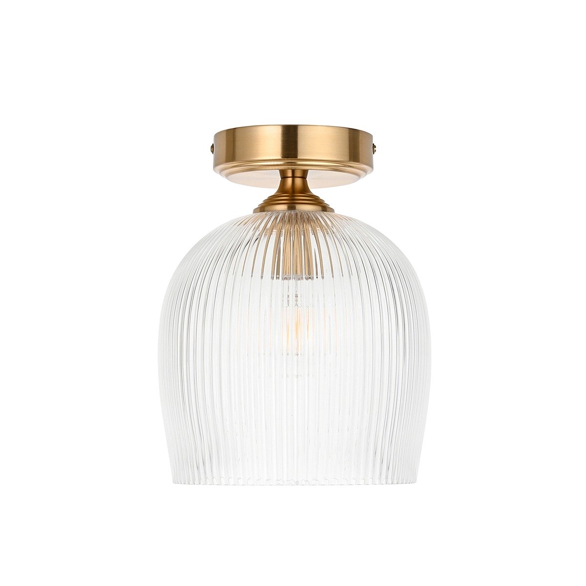 Ashcroft Ribbed Ceiling 1 Light - Brushed Aged Brass