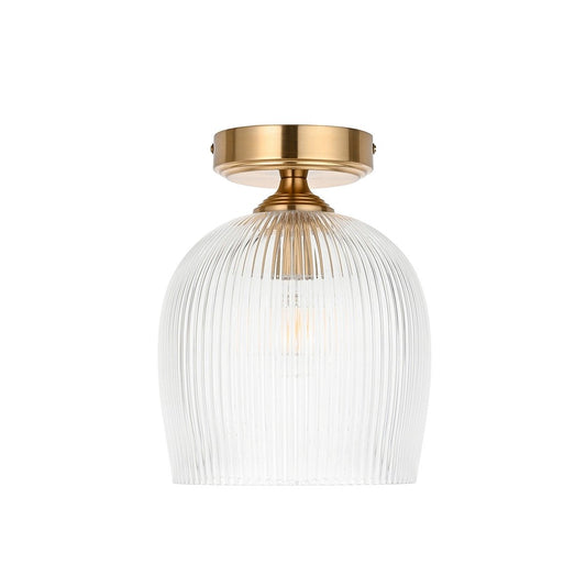 Ashcroft Ribbed Ceiling 1 Light - Brushed Aged Brass