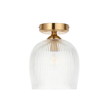 Ashcroft Ribbed Ceiling 1 Light - Brushed Aged Brass