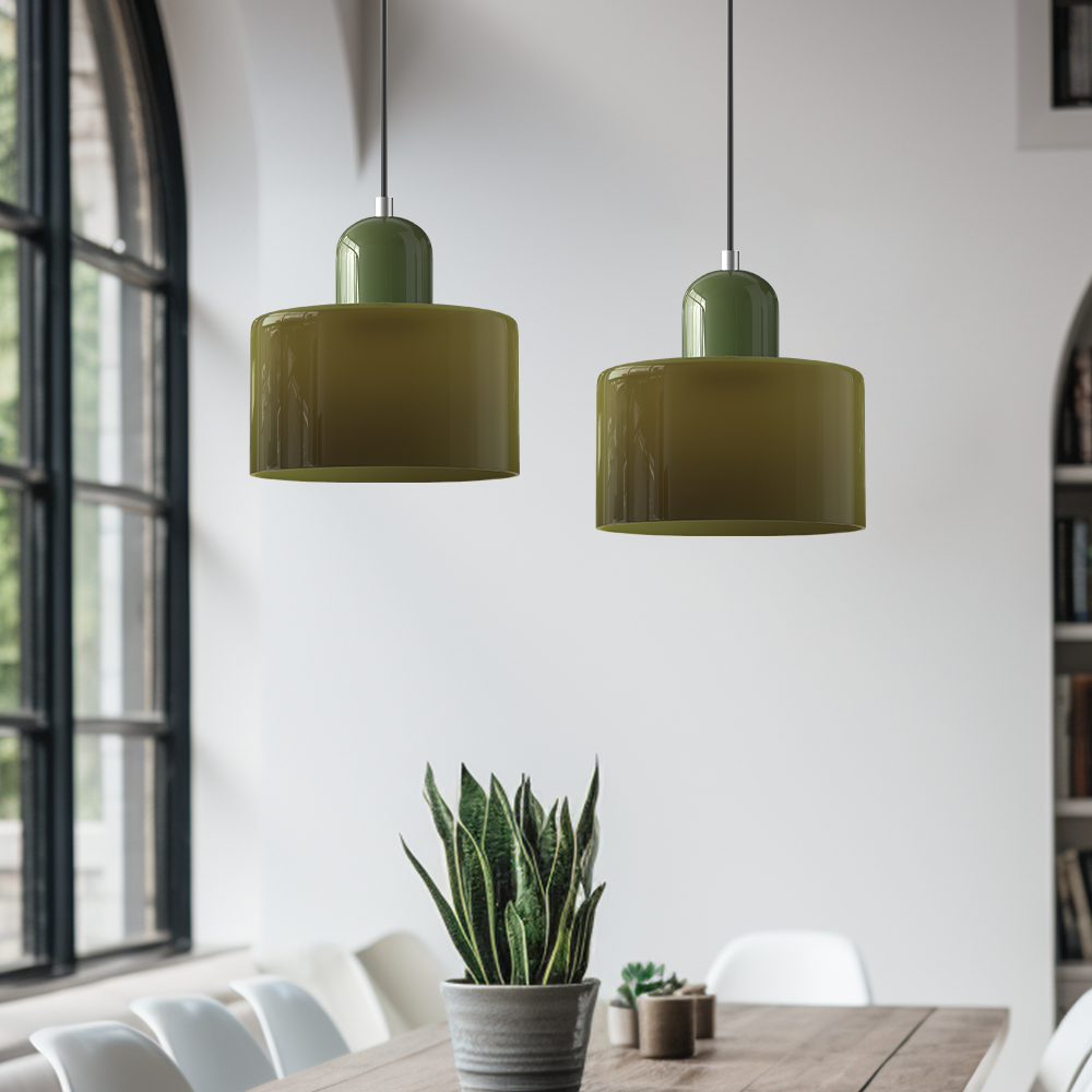 LumyHome | Coloured glass Bauhaus pendant light