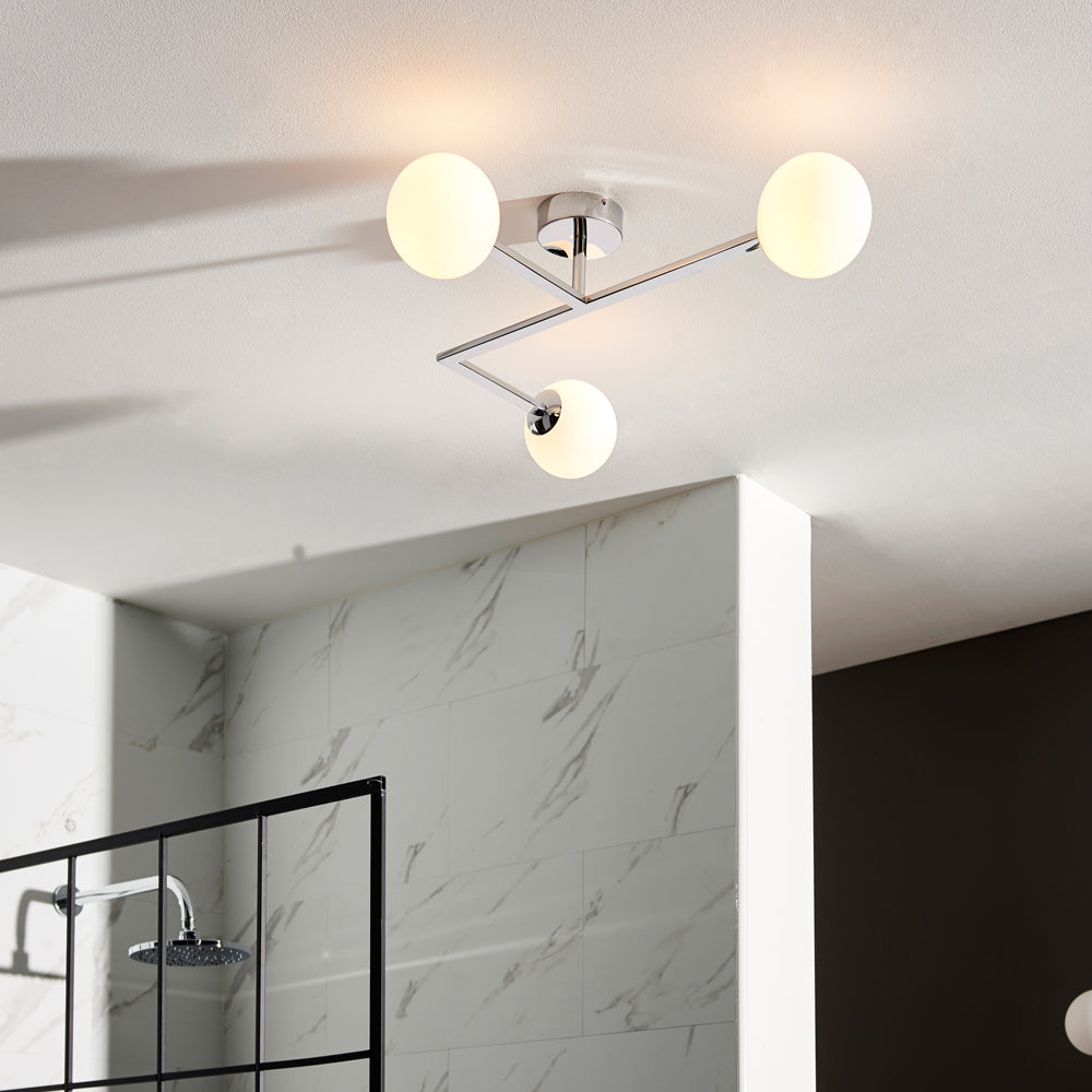 Brooklyn Bathroom 3 Ceiling Light - Chrome