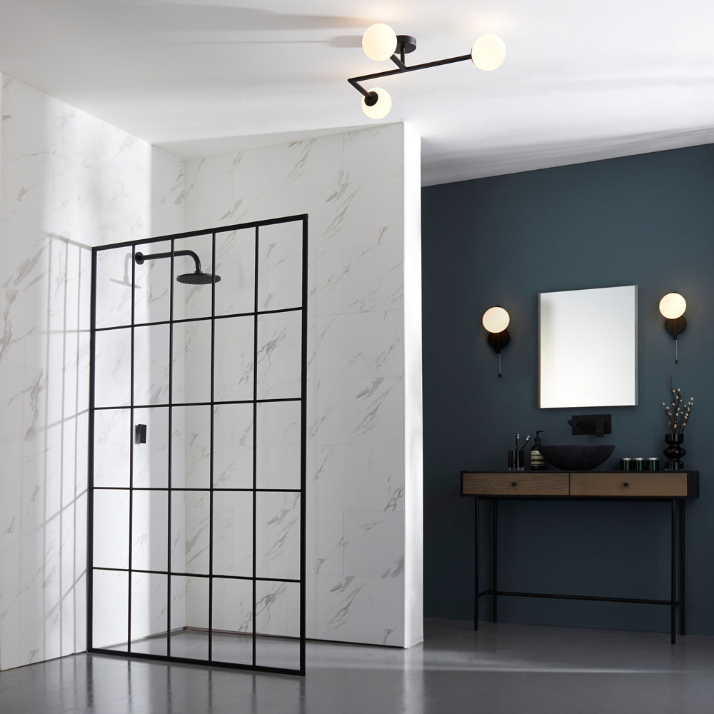 Brooklyn Bathroom 3 Ceiling Light - Black
