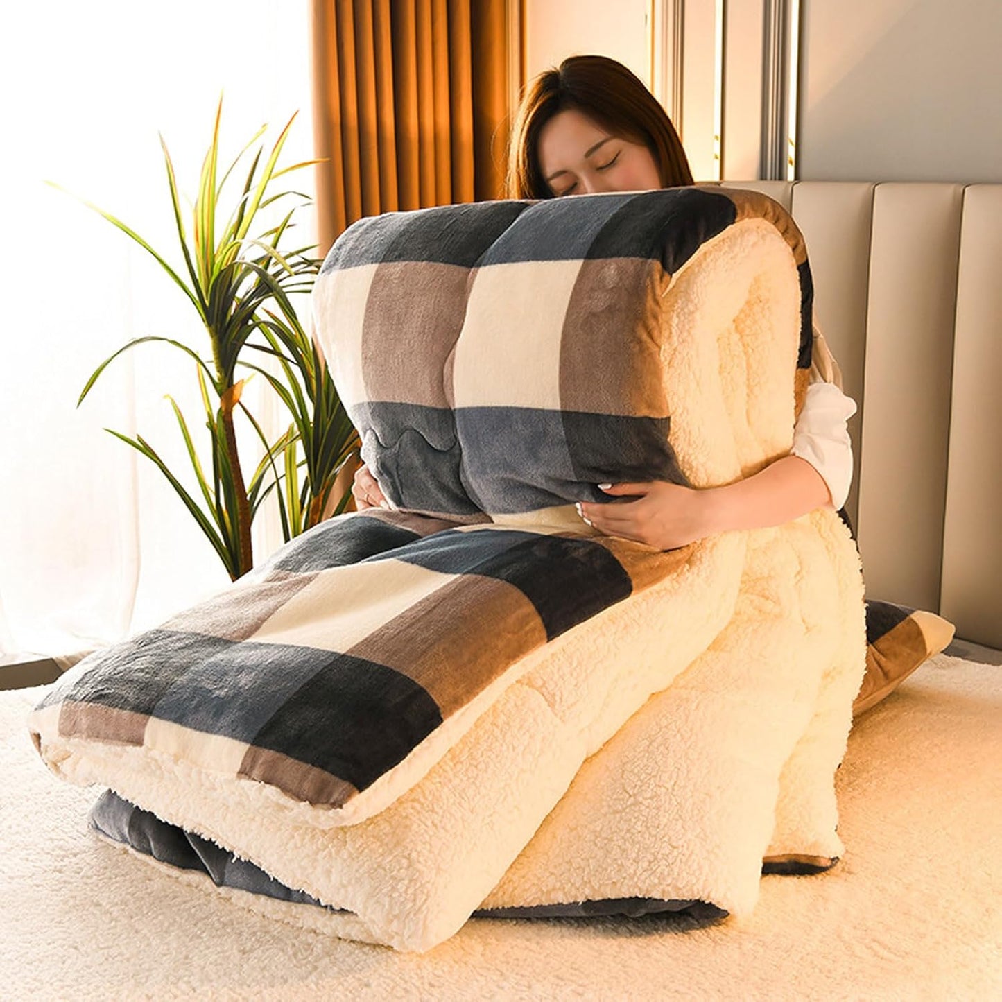 Sherpa Blanket with Quilted Core