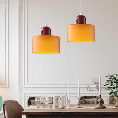 LumyHome | Coloured glass Bauhaus pendant light