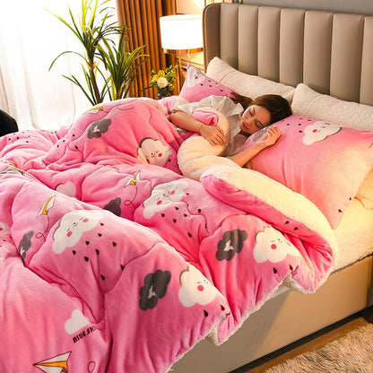Sherpa Blanket with Quilted Core