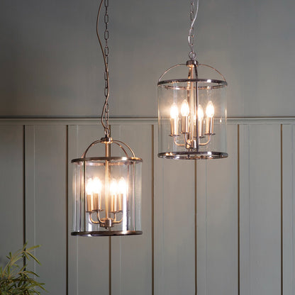 Lambeth 4 Lantern Pendant Light - Antique Brass