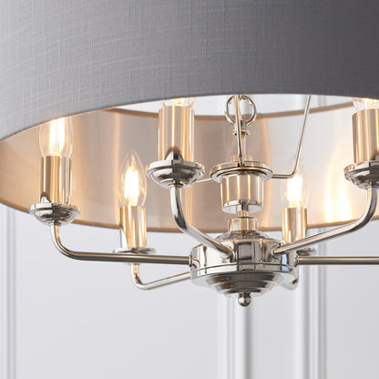 Highclere 6 Pendant - Nickel